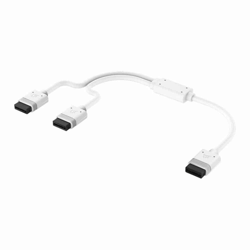 CORSAIR iCUE LINK 600mm Straight/Straight Y-Cable - White